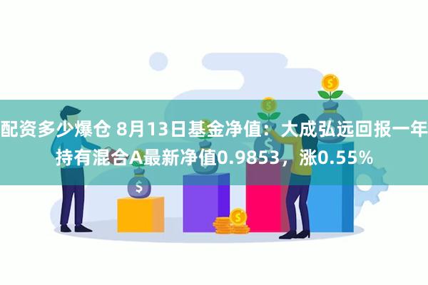 配资多少爆仓 8月13日基金净值：大成弘远回报一年持有混合A最新净值0.9853，涨0.55%