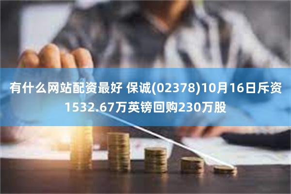 有什么网站配资最好 保诚(02378)10月16日斥资1532.67万英镑回购230万股