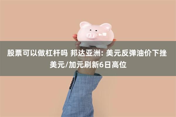 股票可以做杠杆吗 邦达亚洲: 美元反弹油价下挫 美元/加元刷新6日高位